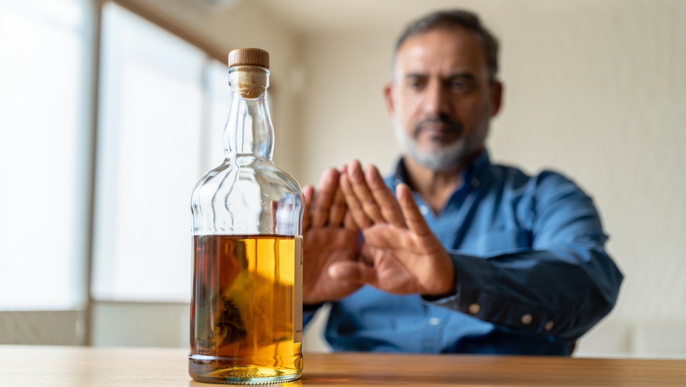 Мужчина-диабетик отказывается от алкоголя